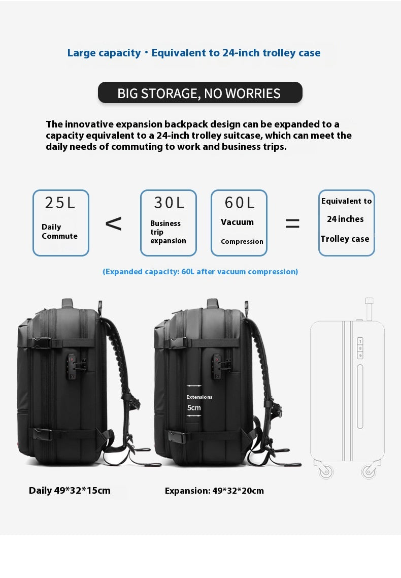 Newly Released at Buy Center: Men's Large-capacity Backpack Dry Wet Separation Anti-theft Package Business Leisure Unisex Backpack