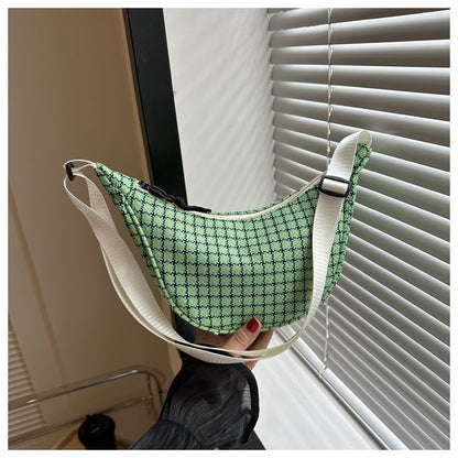 Buy Center Deal-Plaid Trendy Casual Simple Shoulder Crossbody Dumpling Women's Bag Green