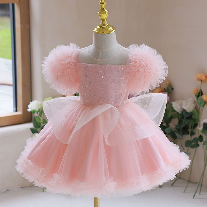 Fresh on the Scene at Buy Center: Birthday Flower Girl Gauzy Gown Performance Costume Pink