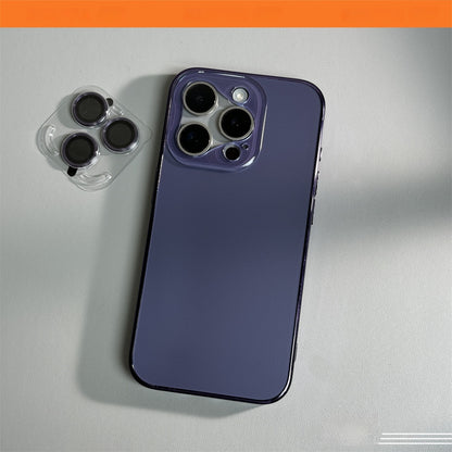 New at Buy Center: Frosted Glass Anti Drop Electroplating Soft Edge Phone Case Purple feed lens film