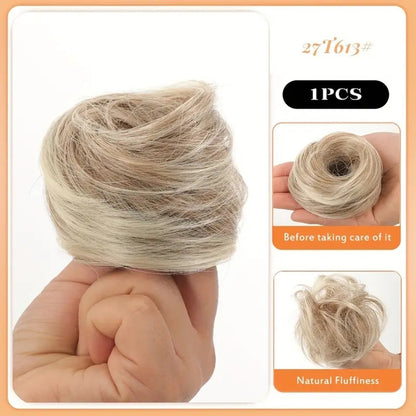 Simulation de boucle de cheveux pour femme avec perruque moelleuse et élastique