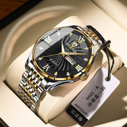 Montre Quartz Mode Homme - Double Calendrier, Étanche, Acier - buycenter.fr