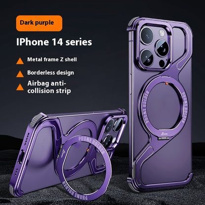 Hot New Items at Buy Center: Z-type Metal Bracket Magnetic Phone Case Dark Purple