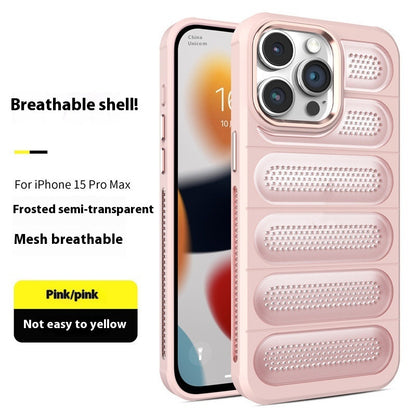 Fresh on the Scene at Buy Center: Applicable 15 Cooling Grid Phone Case Iphone14 Protective Sleeve Pink