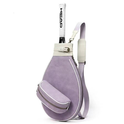 Just Arrived at Buy Center: Badminton Bag Women's One Shoulder Retro Purplish White See Description