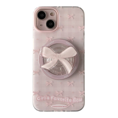 Just Arrived at Buy Center: Magnetic Drop-resistant Plaid Bow Phone Case