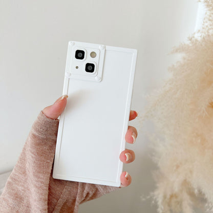 Newly Released at Buy Center: Simple Solid Color Square Phone Case BK Square White