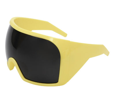 New at Buy Center: Future Technology Sense Super Large Punk Sports Style Mask Integrated Goggles Yumomo Yellow Frame Gray Piece