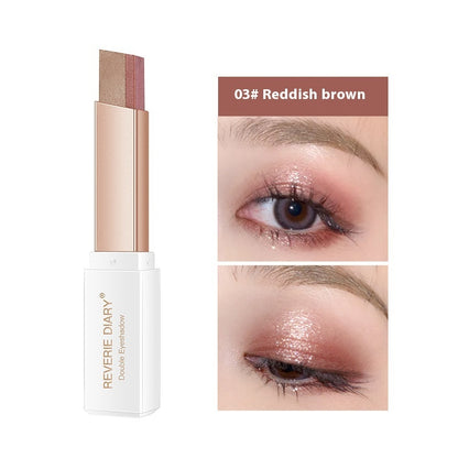 Buy Center Prestige: Shake Rotary Velvet Gradient Two-color Eye Shadow Stick 2.5g Reddish Brown