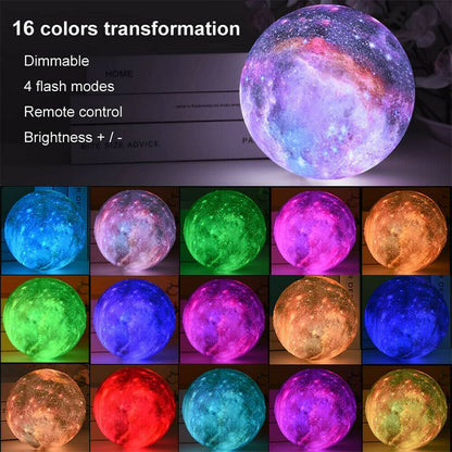 3D Printing Galaxy Lamp Moonlight USB LED Night Lunar Light Touch Color Changing Moon Lamp Buy Center