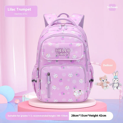 Fresh on the Scene at Buy Center: 6-12-year-old Primary School Children's Backpack Large Capacity Schoolbag Purple Small Size Pendant