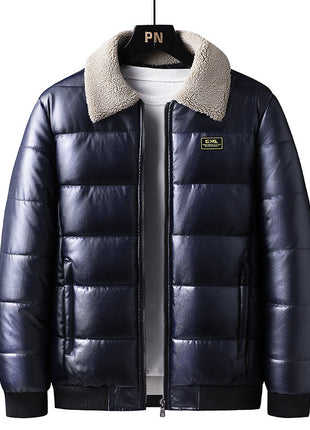 Chaqueta de invierno para hombre de moda con cuello de solapa engrosada