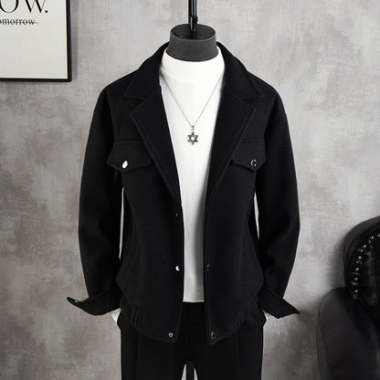 Suit Collar Woolen Jacket Coat Men's Thickened Casual Loose | Men's Clothing-Outerwear & Jackets-Suits | Buy Center