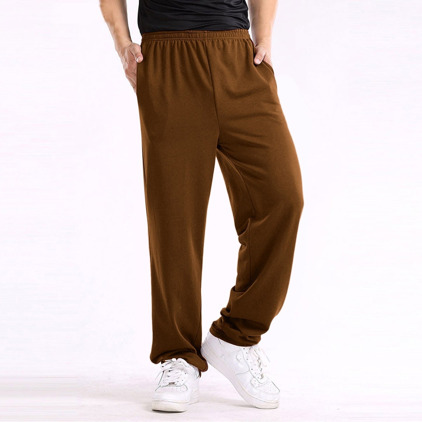 Casual Trousers Men's Home Straight Sweater Solid Color Loose Trousers Buy Center