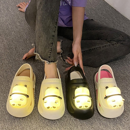 Just Arrived at Buy Center: 2024 Cute Slipper With Panda Lamp Summer Sandales Femme Light Funny Woman Slippers Shoes Women