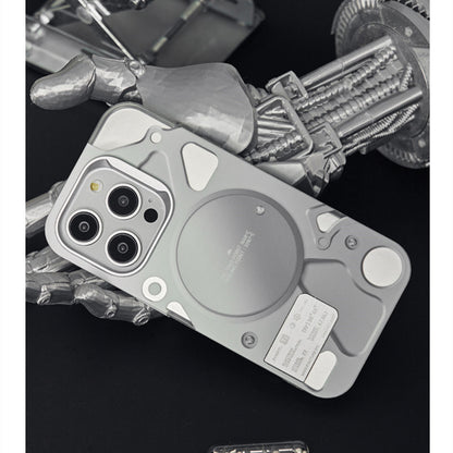 Hot New Items at Buy Center: Electroplated Mechanical Silver Phone Case Personalized Magnetic Bracket