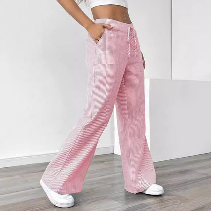 New Striped Trousers Casual Versatile Loose Wide Leg Buy Center