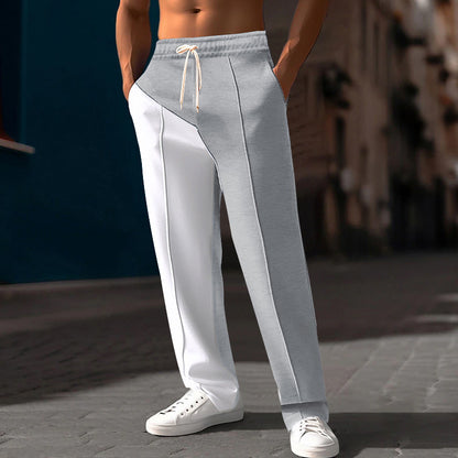 Straight Color Matching Casual All-matching Pants Light Gray