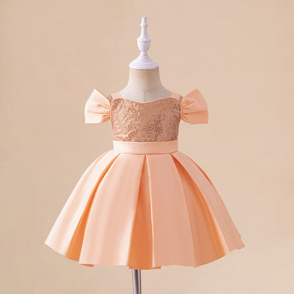 Fresh Arrivals at Buy Center: Girls Birthday Party Sequined Suspender Forged Cloth Dress