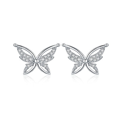 Fresh Arrivals at Buy Center: Personality All-Match Full Rhinestone Zircon Butterfly Copper-plated Stud Earrings