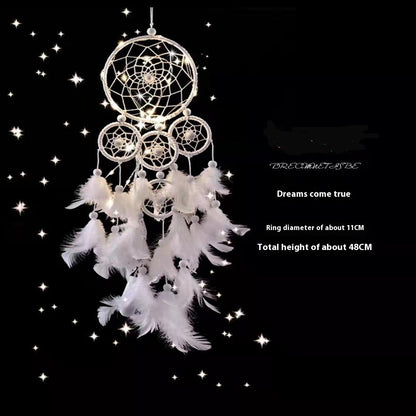 Pure White Feather Lights Dreamcatcher Buy Center