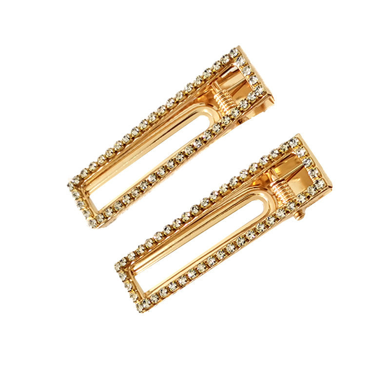 Just Arrived at Buy Center: 8cm Large Rectangular Metal Barrettes Rhinestone