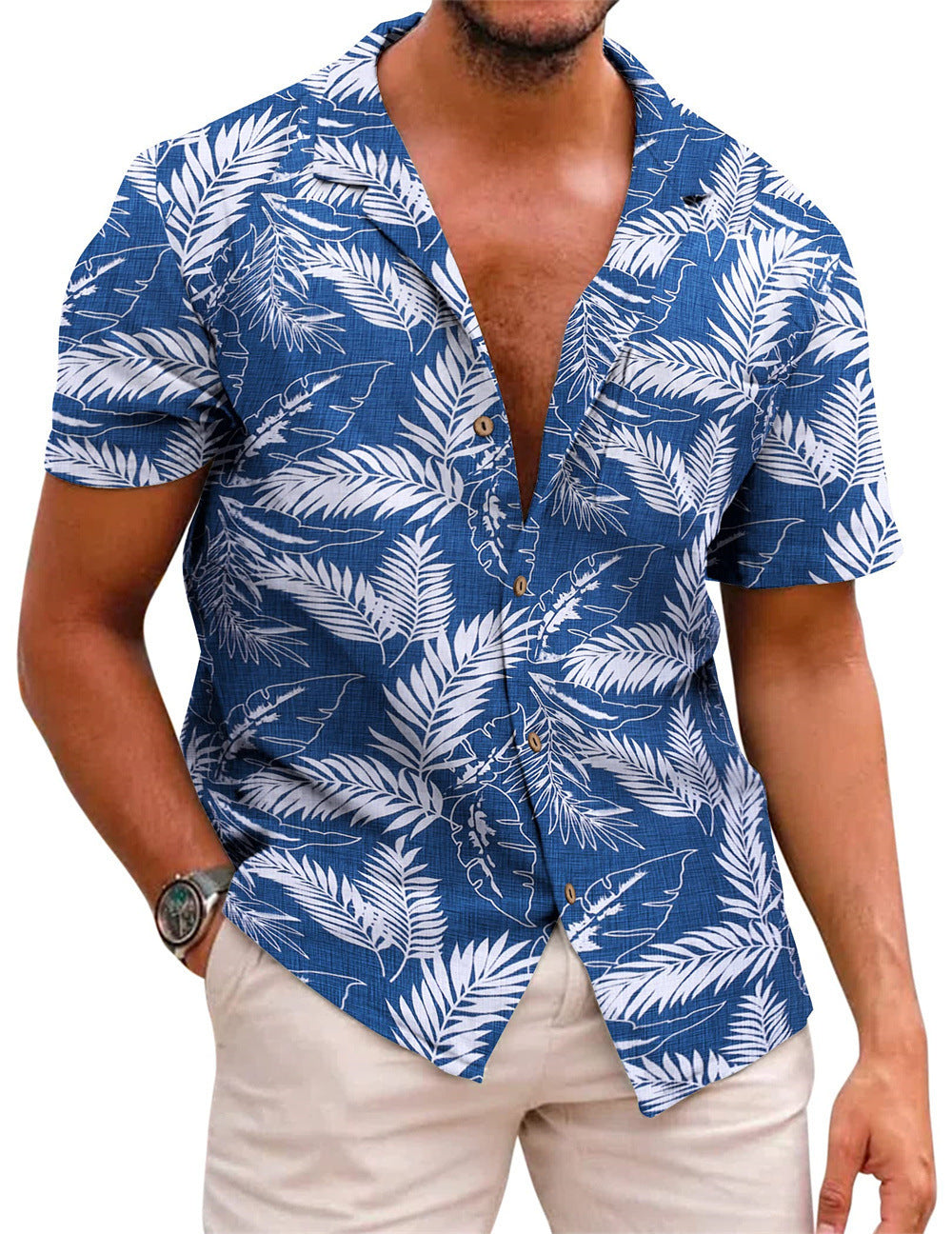 New at Buy Center: Men's Summer Hawaiian Printed Short-sleeved Shirt