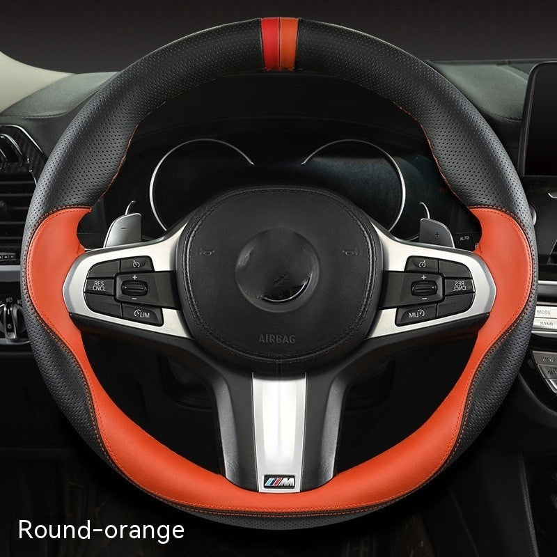 Newly Arrived at Buy Center: Round D-type Universal Steering Wheel Cover Orange Circular Dshaped