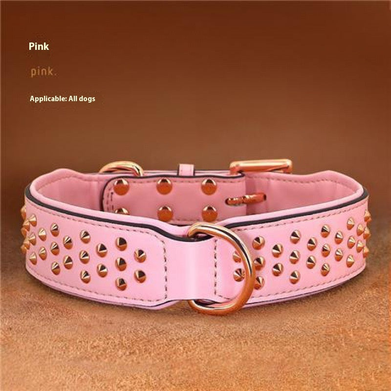 Newly Released at Buy Center: Dog Rivet Collar Anti-bite Pink