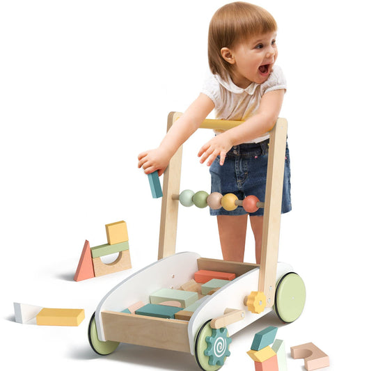 Hot New Items at Buy Center: ROBOTIME Baby Walker Push Along Walking Anti-o-leg Bouncer Toddler Activity WG189