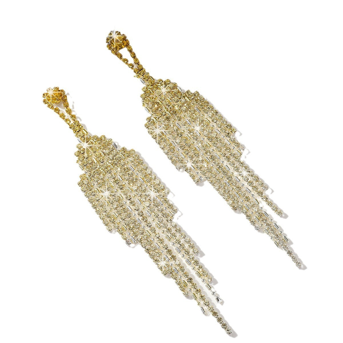 Buy Center Top Rated-Full Rhinestone Tassel High-grade Affordable Luxury Style Unique Design Earrings