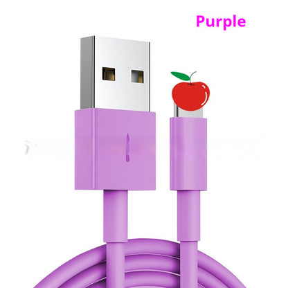 Hot New Items at Buy Center: Color Data Cable Multi-color Charging Cable TPE Material Anti-break Purple