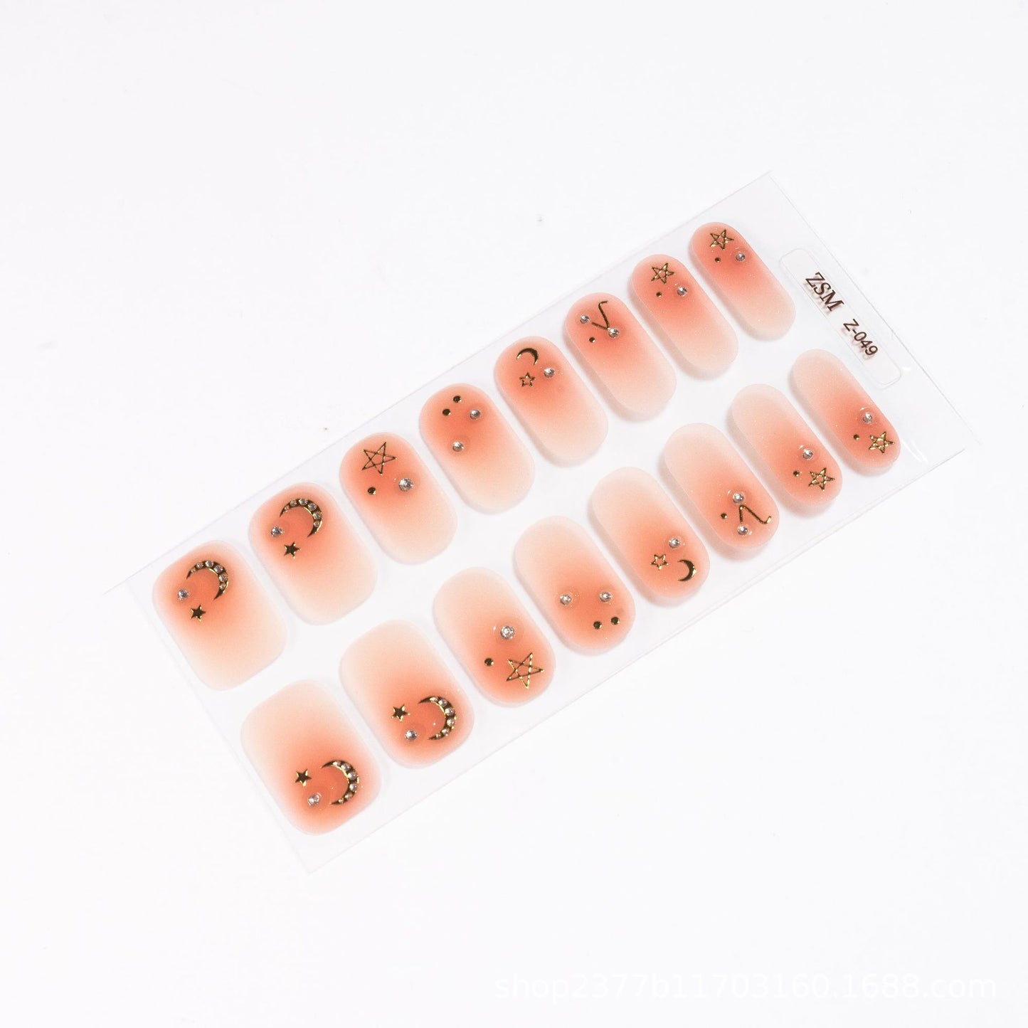 Fresh Arrivals at Buy Center: 16 Finger Diamond Nail Sticker 3D Waterproof Multicolor Z049