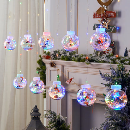 10PCS LED Christmas Curtain Lamp Fairy Snowman Wishing Ball Lamp String Christmas Window Decoration Christmas Light Room Buy Center