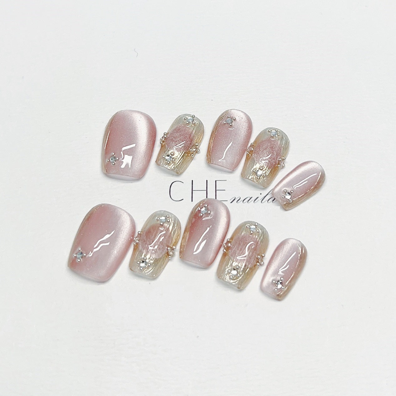 Fresh on the Scene at Buy Center: French Handmade Wear Nail Manicure Heavy Industry Cat Eye High-grade White Fake Nail Tip