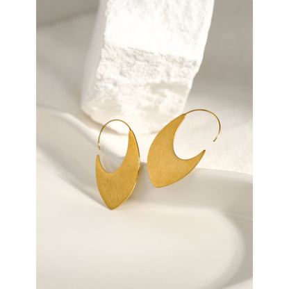 Buy Center Premium-YACHAN 18K Gold PVD Plated Stainless Steel Hoop Earrings For