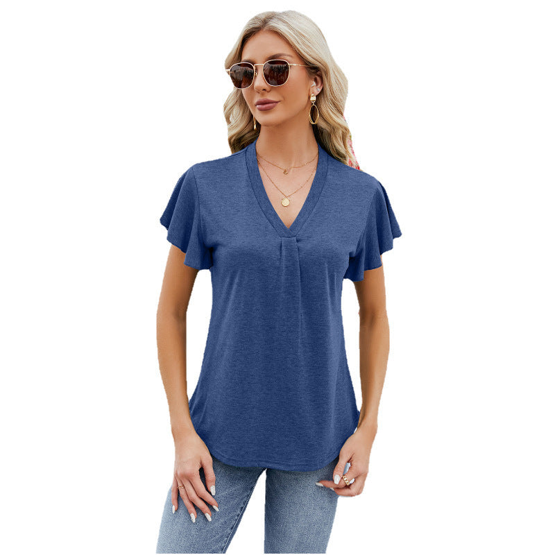 Buy Center Deal-Fashion Short Sleeve T-shirt Top For Women Navy Blue