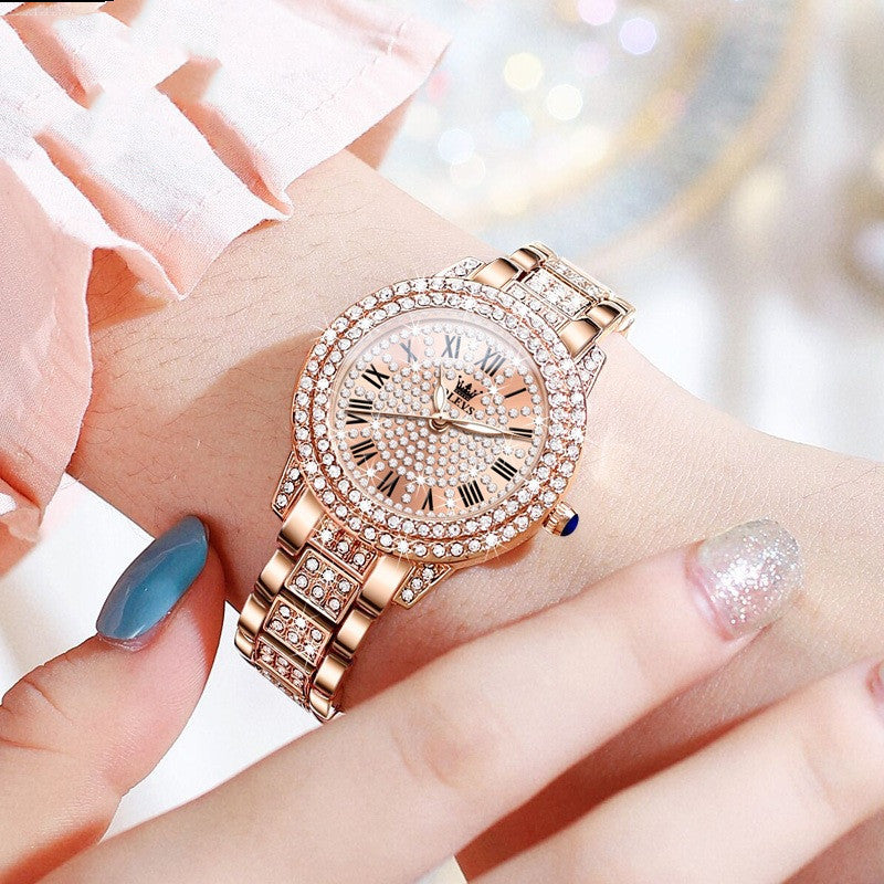 Montre tendance pour femme avec diamants