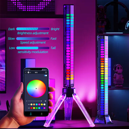 New at Buy Center: LED Light Voice Atmosphere Light Rechargeable Battery USB Powered Pickup Rhythm Lamp APP Pickup Dimmable RGB Flow Light Bars