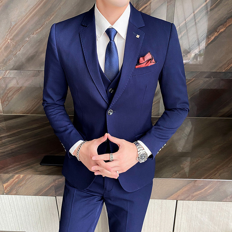 Hot New Items at Buy Center: Casual Single Row Buckle Men's Suit Three-piece Suit