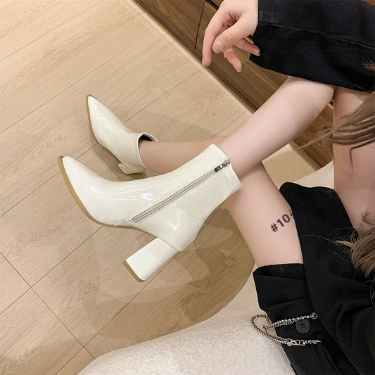 Pointed-toe High Heel Short Boots Women's French Style Small Ankle Boots | Bags & Shoes3 | Buy Center