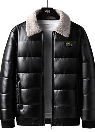 Lapel Collar Trendy Men's Winter Jacket Thickened