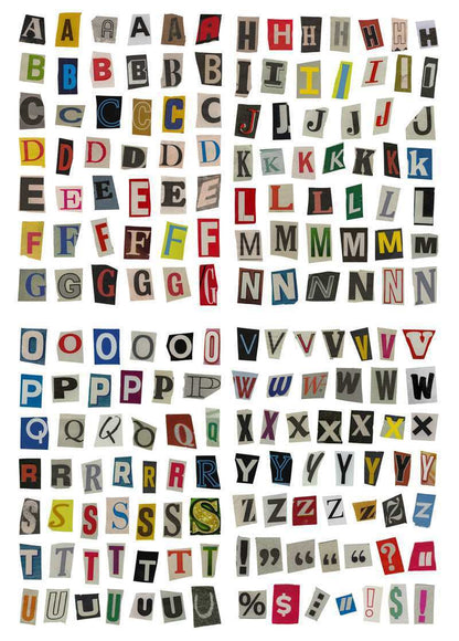 Buy Center Picks-English Letters And Numbers Symbol Label Sticker Material Decoration Stickers English Letter A