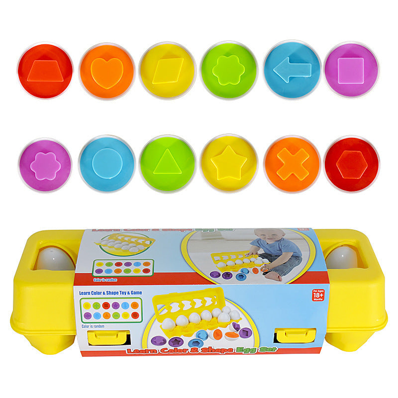 Baby Learning Educational Toy Smart Egg Toy Games Shape Matching Sorters Toys Montessori Eggs Toys For Kids Children 1style