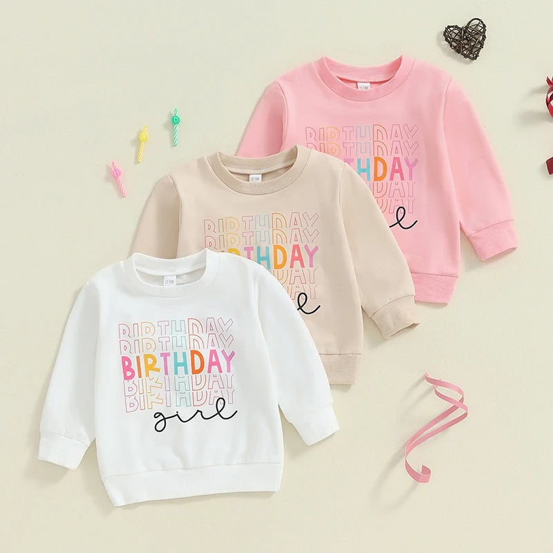 Hot New Items at Buy Center: Girl's Casual Versatile Birthday Letter Hoodie