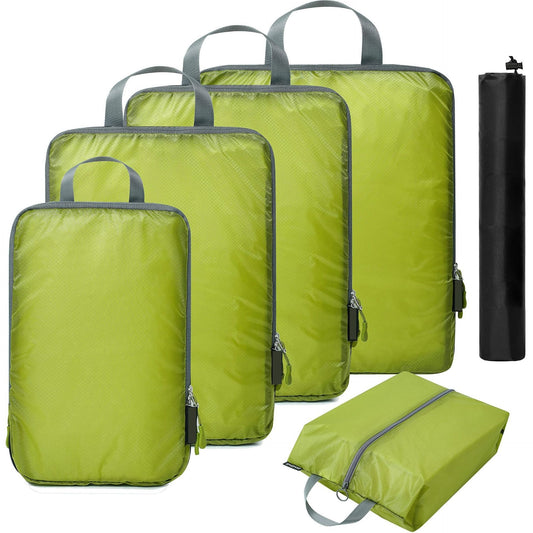 Just Arrived at Buy Center: Waterproof Travel Buggy Bag Four-piece Five-piece Set Grass Green 5pcs