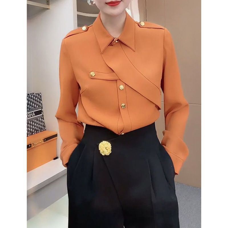 Clothes For Women Spring And Autumn This Year's Popular Shirt Outer Wear Irregular Design Special Interest Light Luxury Temperament Buy Center