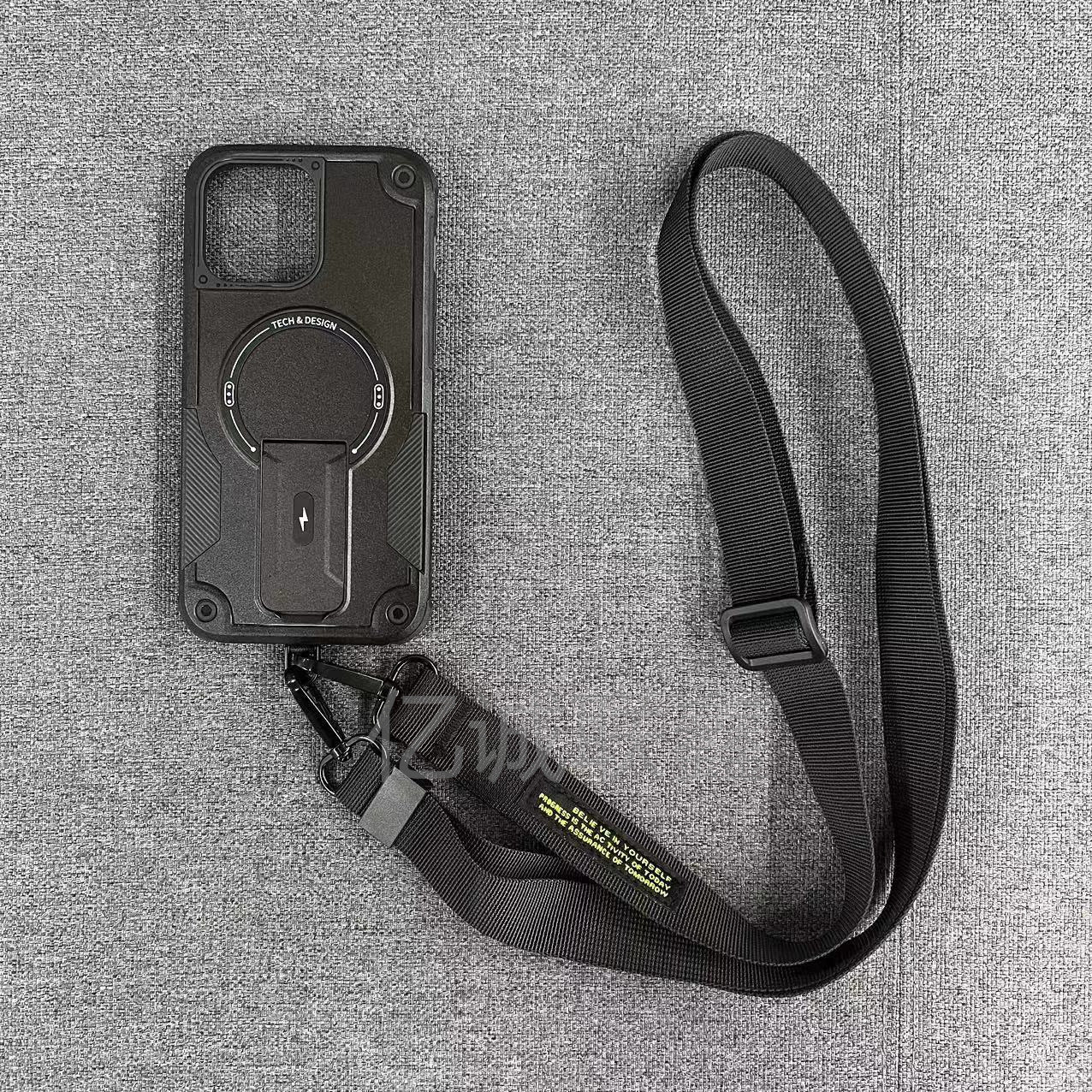 Just Arrived at Buy Center: 15 Phone Case Bundesliga Magnetic IPhone14Plus Invisible Bracket Graphite Black With Lanyard