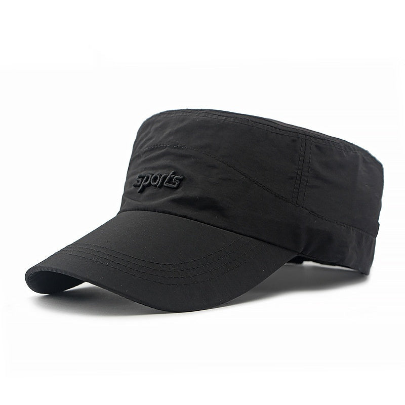 Just Arrived at Buy Center: Men's Flat-top Hat Summer Outdoor Sun Protection Sun Hat Leisure Black Adjustable