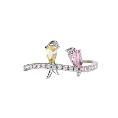 Buy Center Top Rated-Women's Colorful Bird Ring Cute Swallow